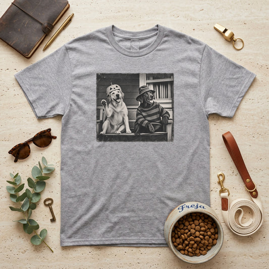 Gruselfreunde auf der Veranda – Unisex T-Shirt