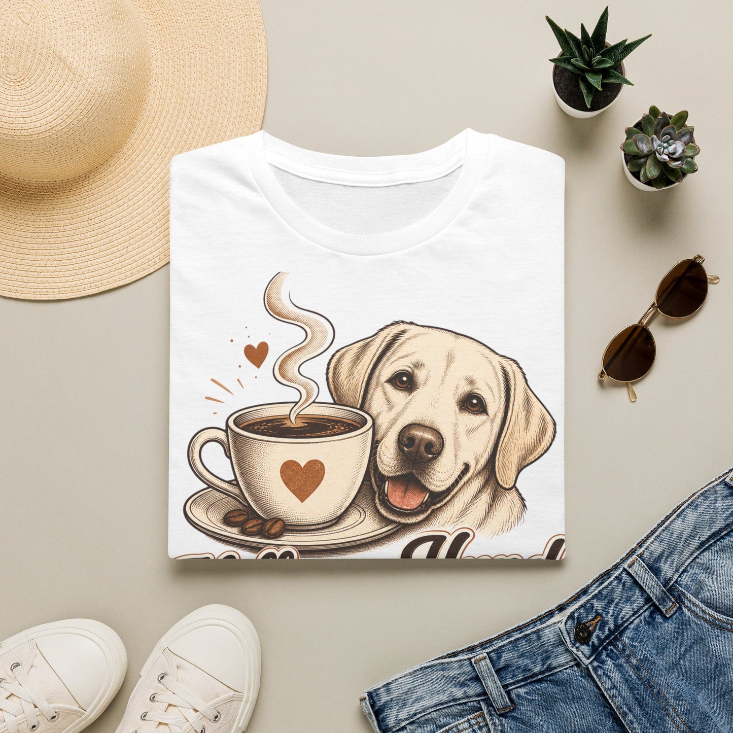 Coffee and Dog T-Shirt — "Kaffee und Hund, mehr brauch ich nicht"