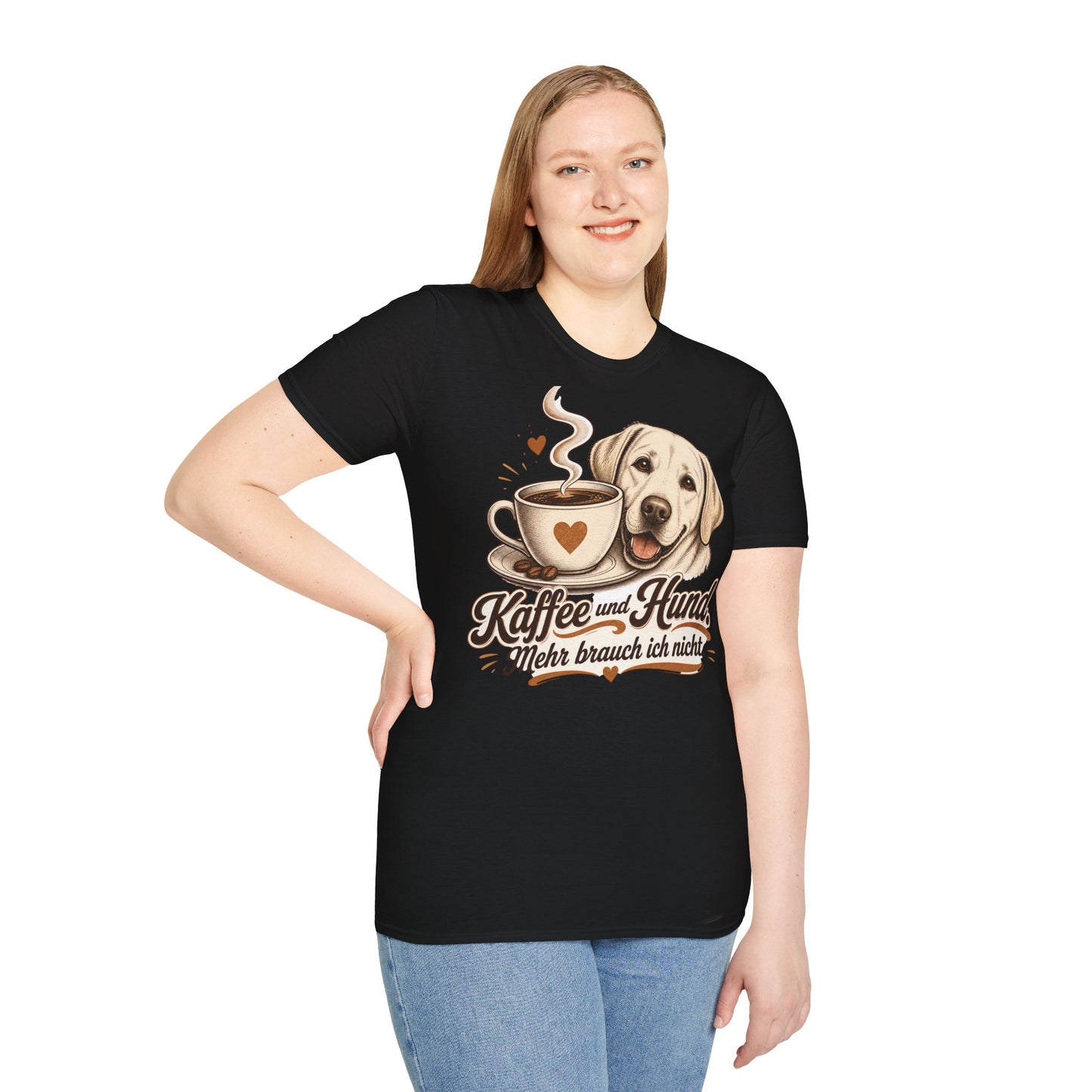Kaffee und Hund T-Shirt — "Kaffee und Hund, mehr brauch ich nicht"
