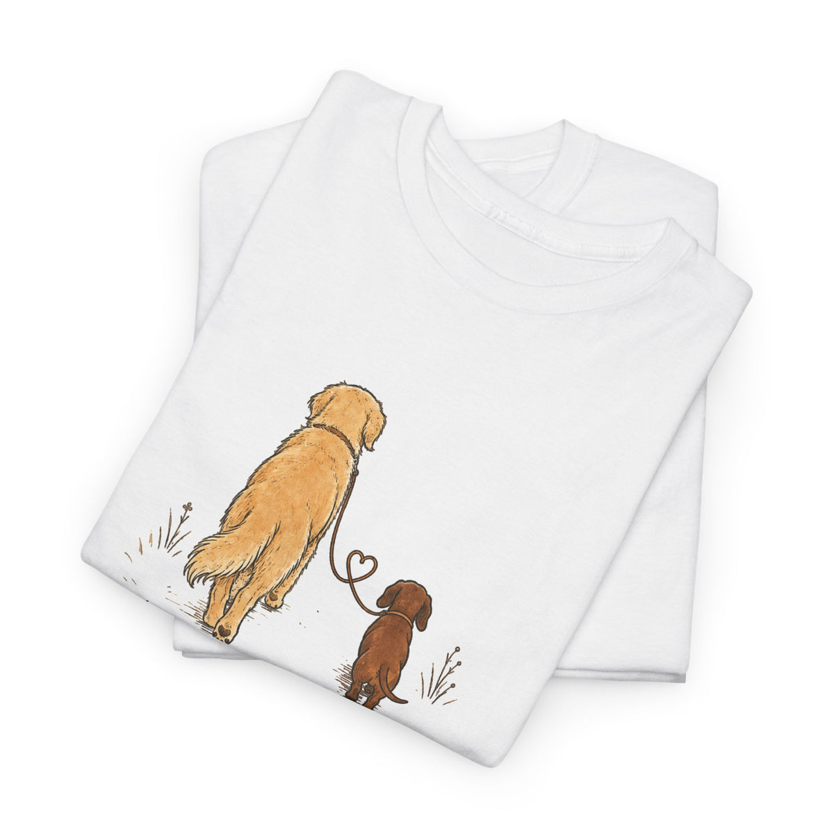 Dog Friends T-Shirt — "Best Walks Are Shared" Illustration Tee