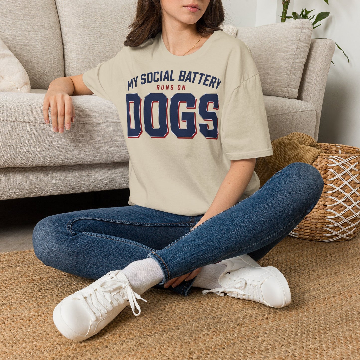 My Social Battery Runs On Dogs T-Shirt — Funny Dog Lover Tee
