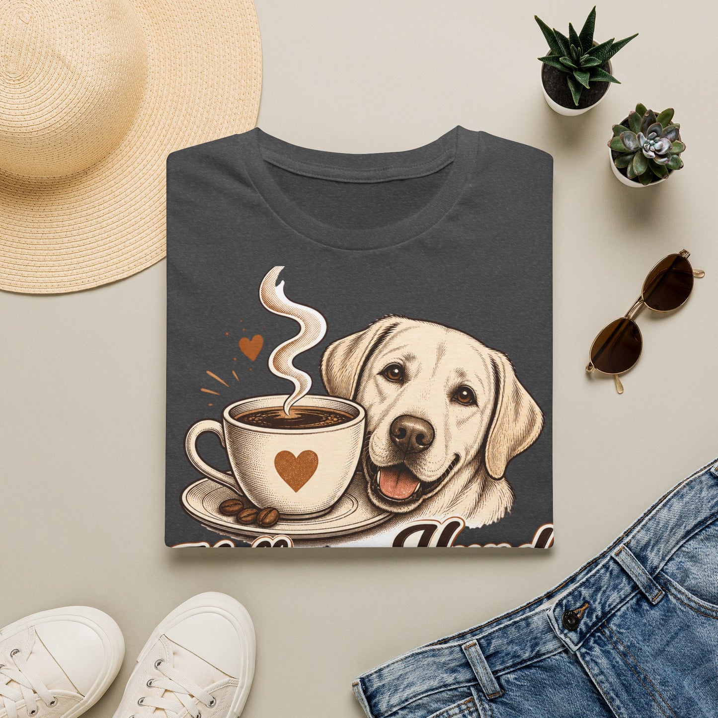 Coffee and Dog T-Shirt — "Kaffee und Hund, mehr brauch ich nicht"