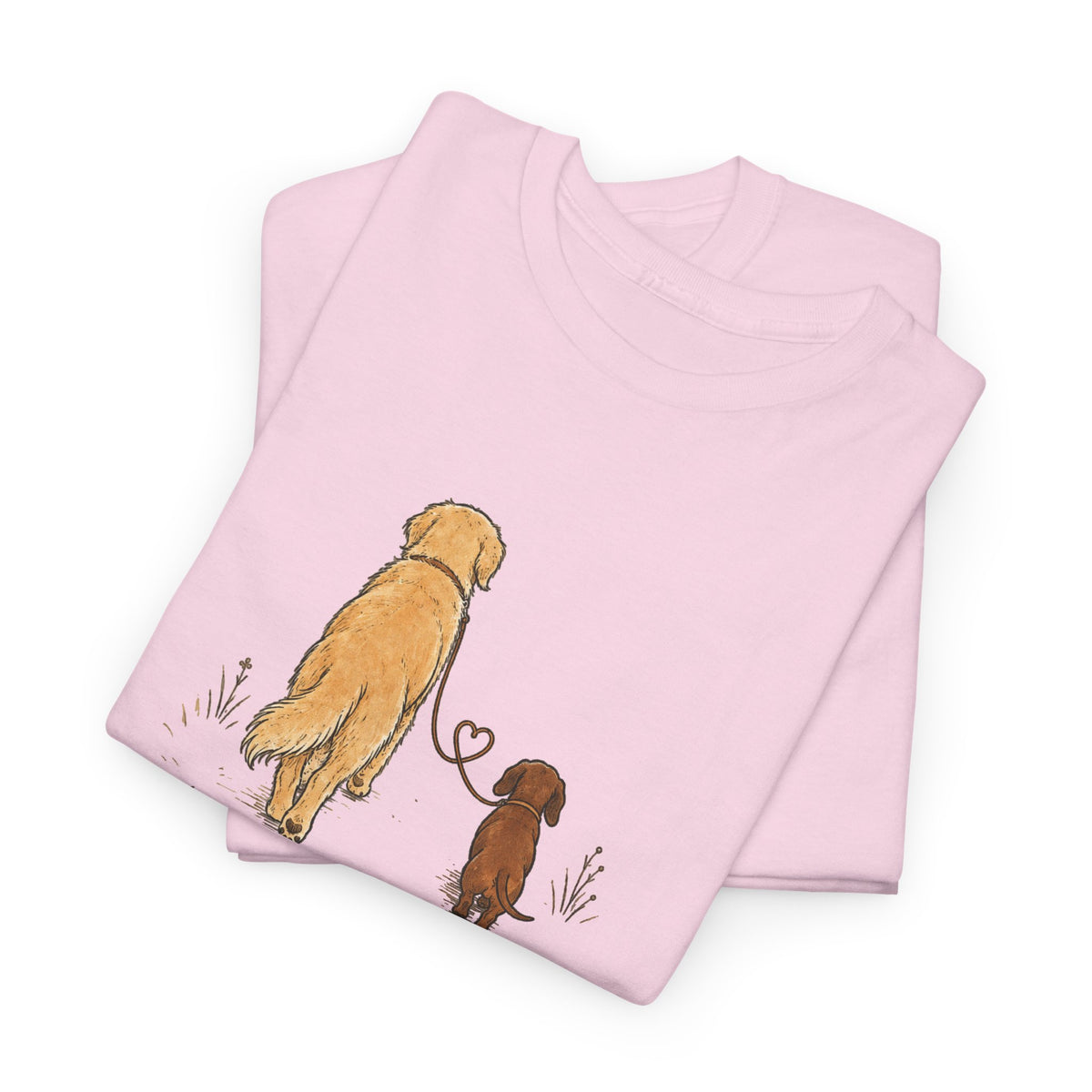 Dog Friends T-Shirt — "Best Walks Are Shared" Illustration Tee