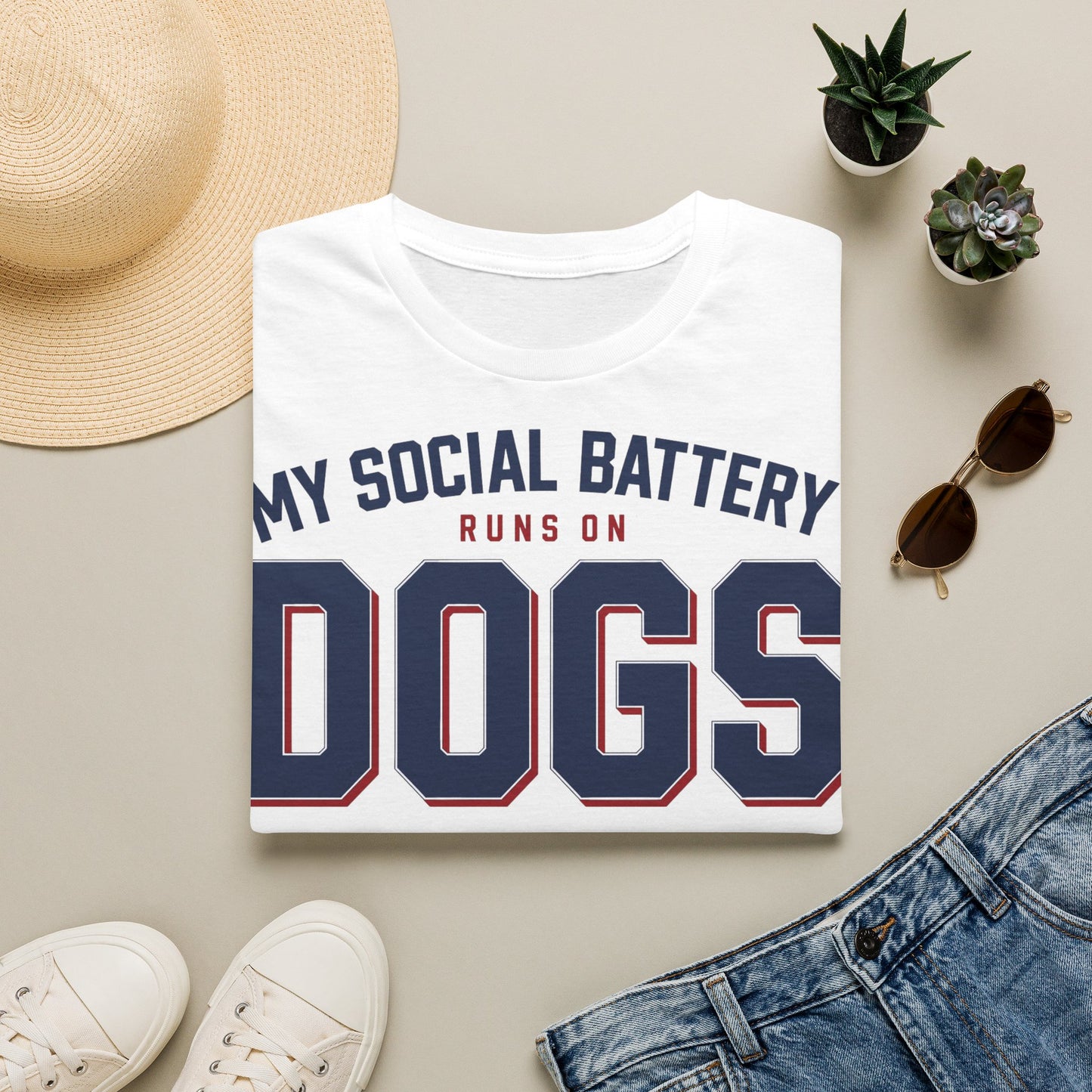 My Social Battery Runs On Dogs T-Shirt — Funny Dog Lover Tee