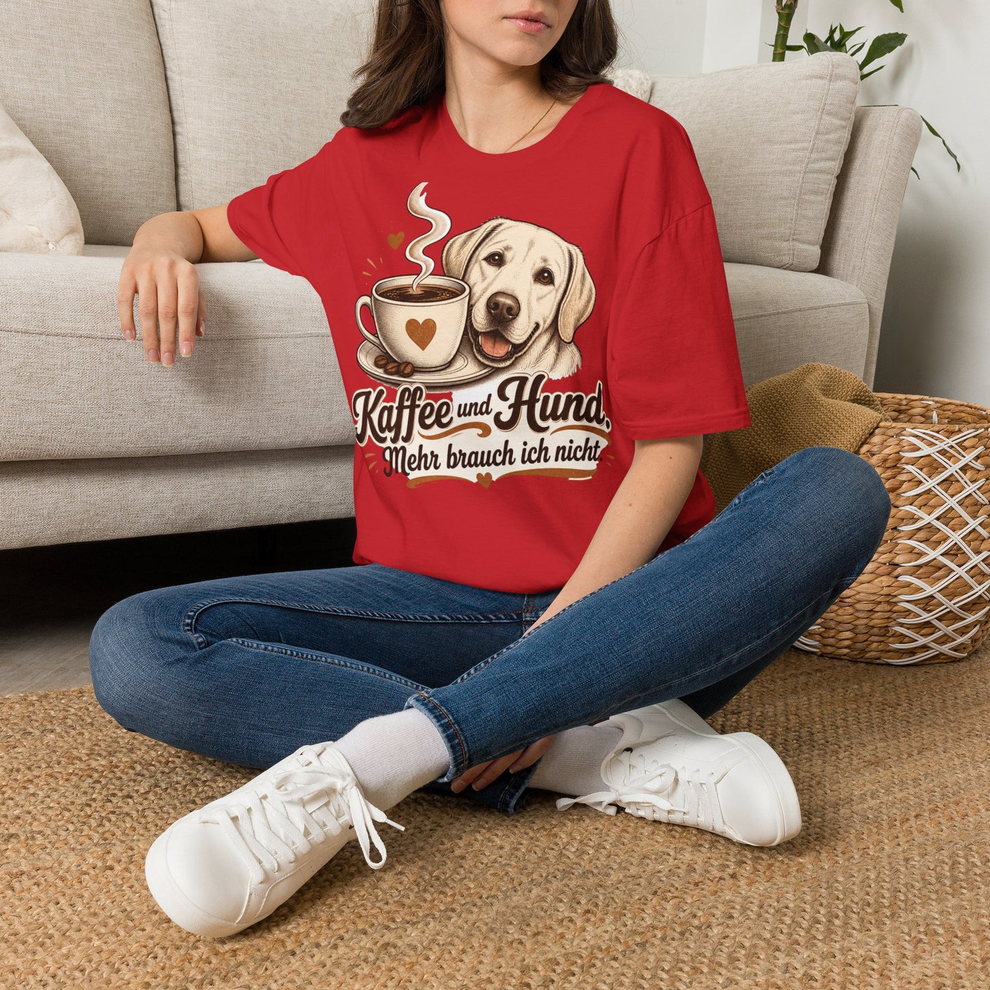 Coffee and Dog T-Shirt — "Kaffee und Hund, mehr brauch ich nicht"