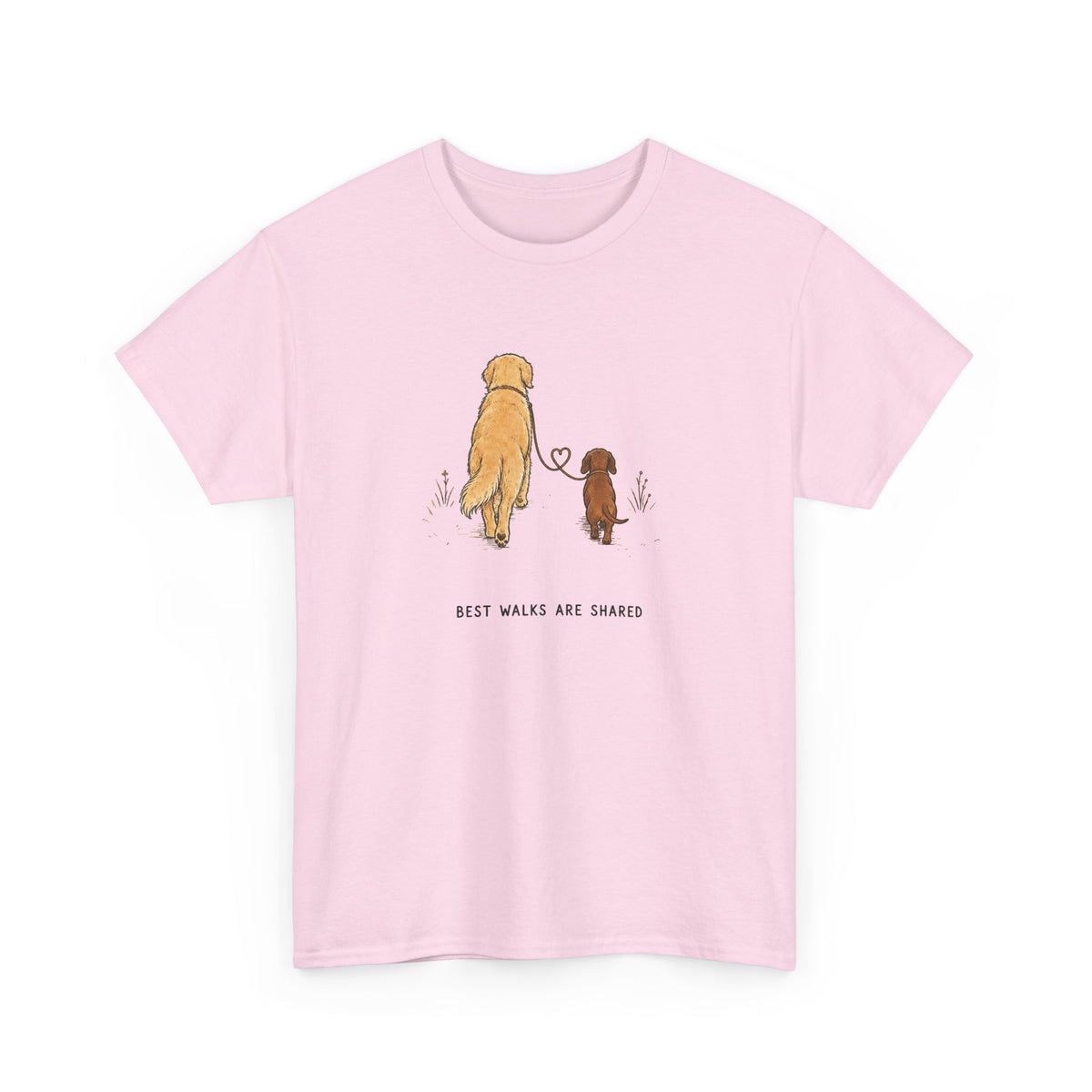Dog Friends T-Shirt — "Best Walks Are Shared" Illustration Tee
